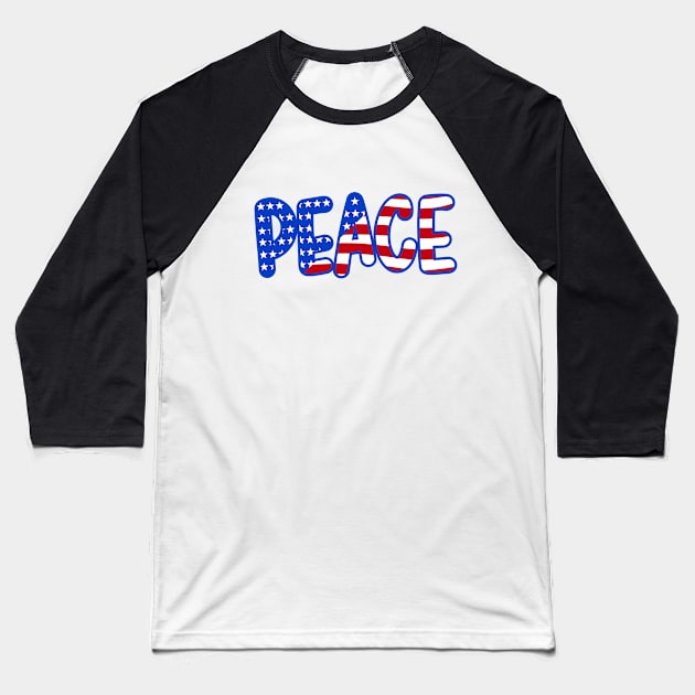 PEACE Baseball T-Shirt by art4anj